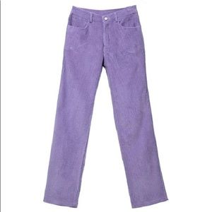 Y2K purple wide leg corduroy pants